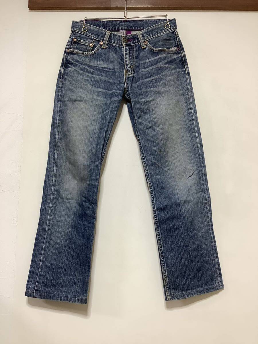 H-1292 Levi's リーバイス 502 デニムパンツ W29 ユーズド加工 ジーンズ ジーパン パープルパッケージ_画像1