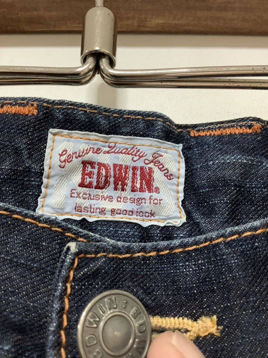 L-1262 EDWIN EXCLUSIVE VINTAGE Edwin 4520 Denim shorts W34 used processing Denim short pants half bread 
