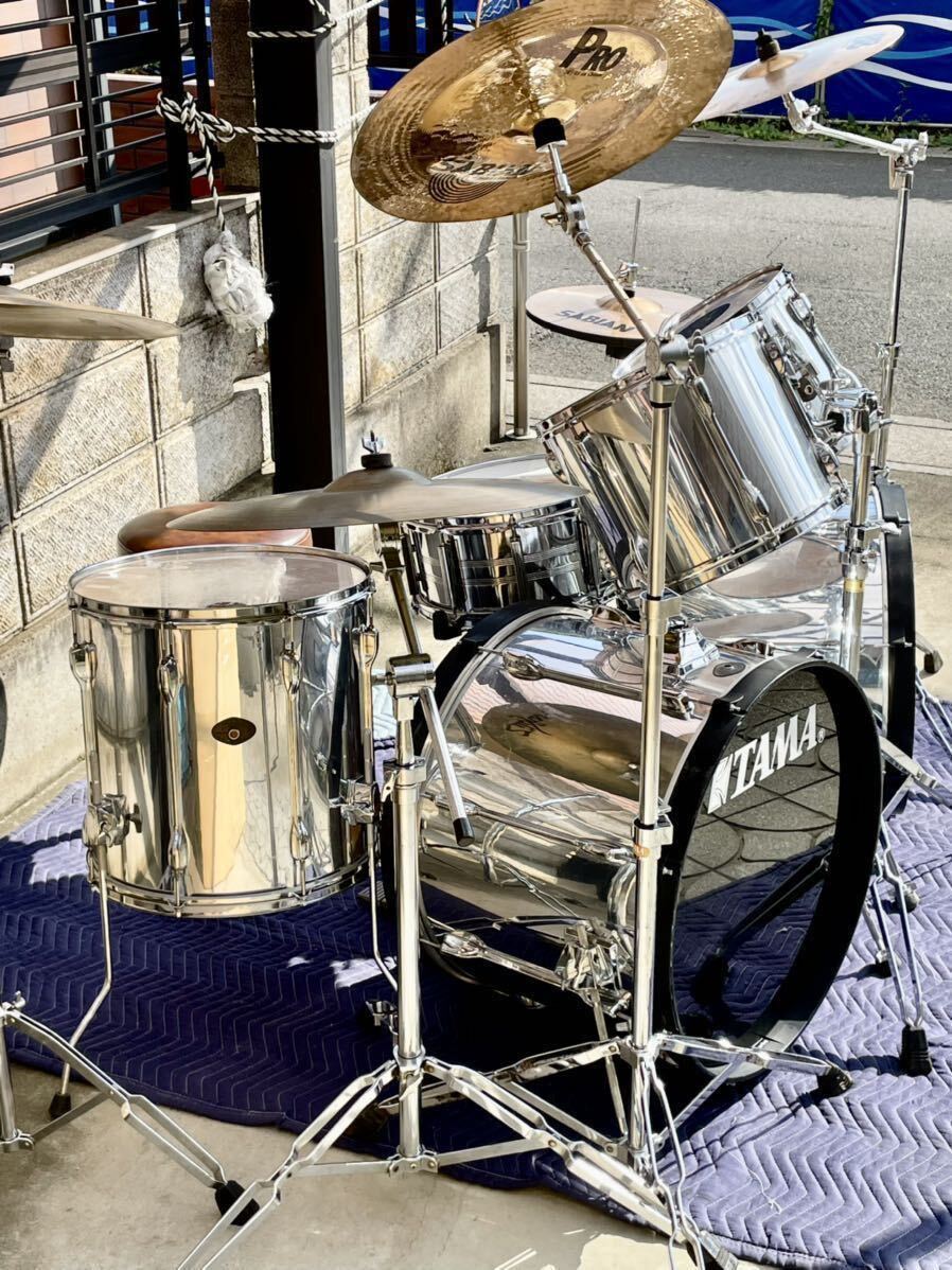 TAMA Rock Star タマ ドラムセット Zildjian SABIAN シンバルTAMA Pearl スタンド ロッククローム Rock Chrome ツーバス 2バス 引取のみ_画像5