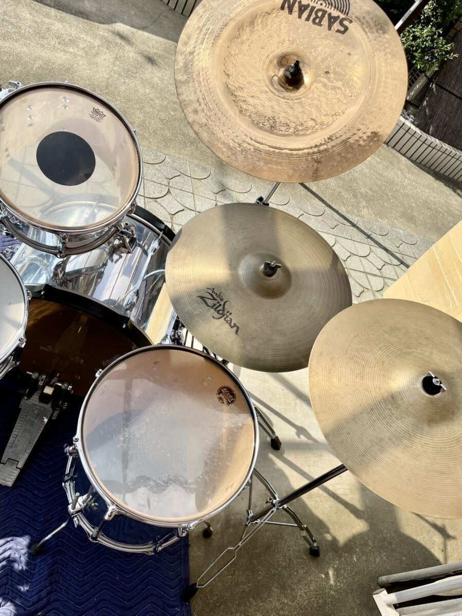 TAMA Rock Star タマ ドラムセット Zildjian SABIAN シンバルTAMA Pearl スタンド ロッククローム Rock Chrome ツーバス 2バス 引取のみ_画像8