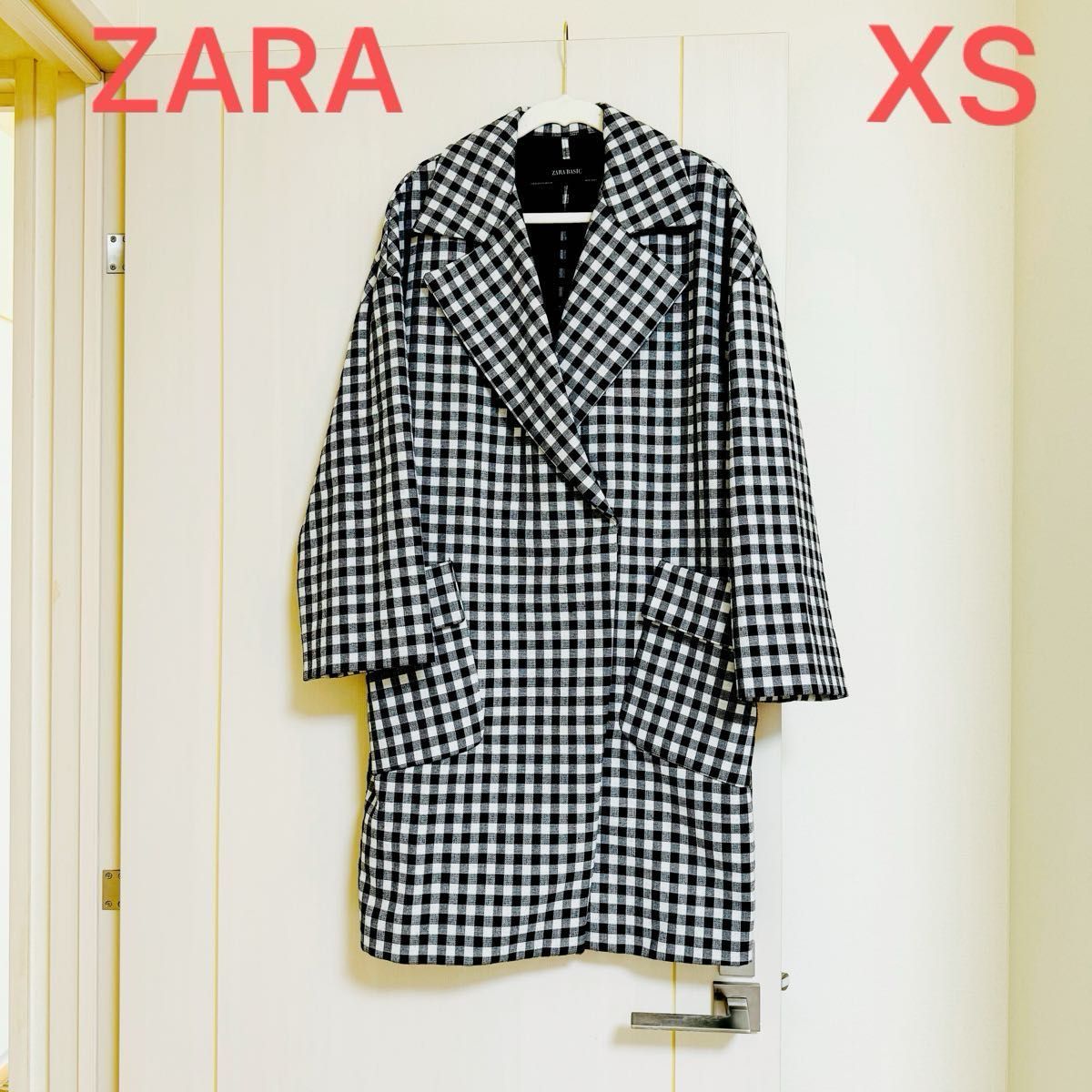 ZARA ザラ ギンガムチェック チェスターコート スプリングコート XS トレンチコート ロングコート ジャケット コート