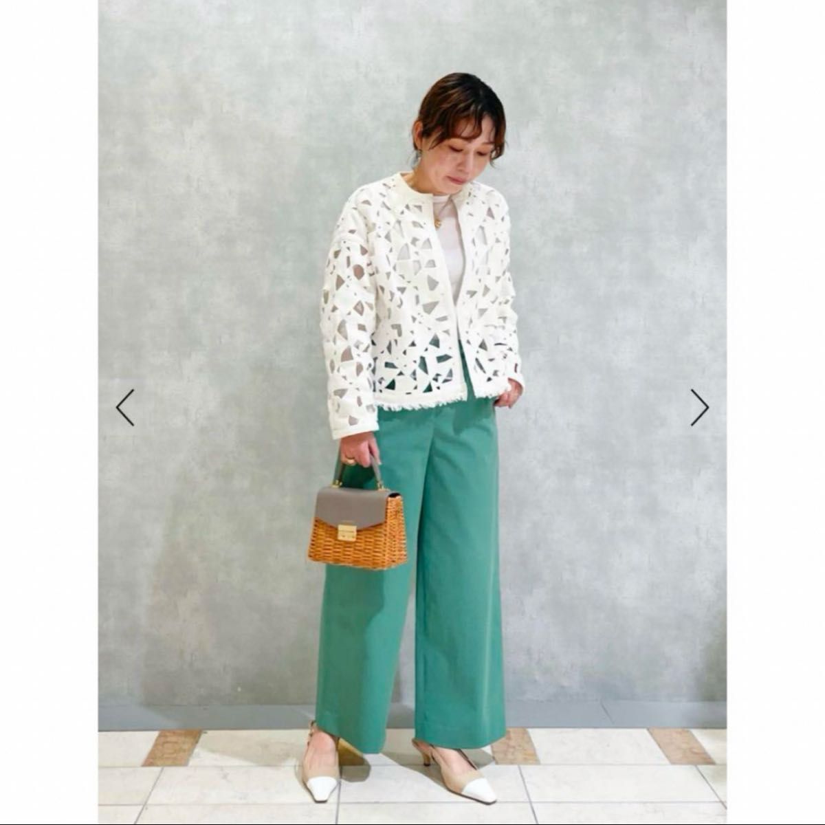 BALLSEY モザイクモチーフエンブロイダリー ノーカラー BALLSEY モザイクモチーフエンブロイダリー ノーカラー