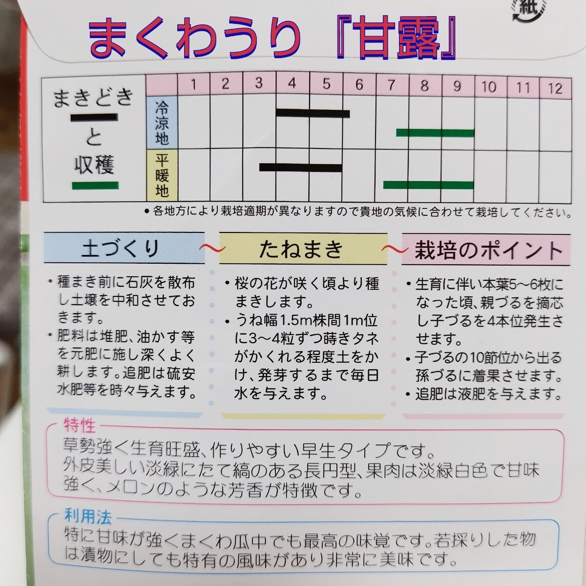 【10粒】まくわうり『甘露』早生　メロンのような香りのまくわ瓜♪　送料73円〜_画像2