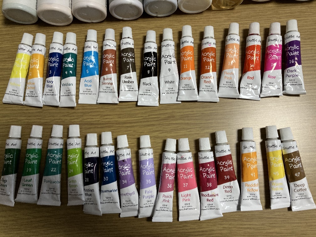  acrylic paint 30 color set varnish aqueous paints etc. used goods together 