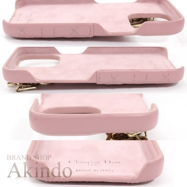 Christian Dior クリスチャンディオール カナージュ iPhone 13 Pro ケース カバー レザー レディース ピンク アイフォン13Pro_画像5