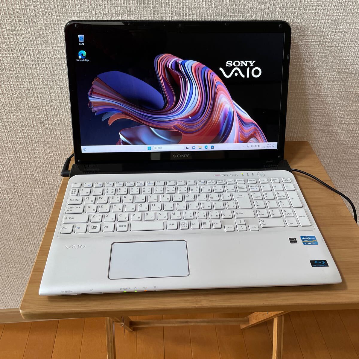 SONY VAIO SVE151B11N Windows11PRO corei3 MEM8GB SSD 120GB Blu-ray Bluetoothの画像1