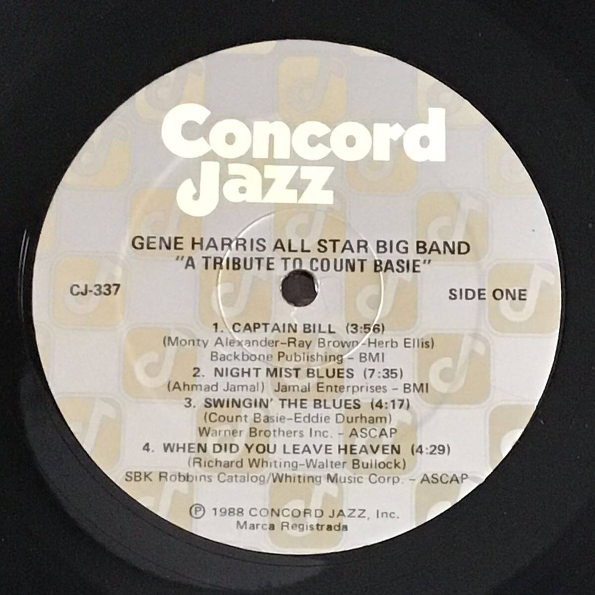 US盤/ The Gene Harris All Star Big Band / Tribute To Count Basie CJ-337_画像3