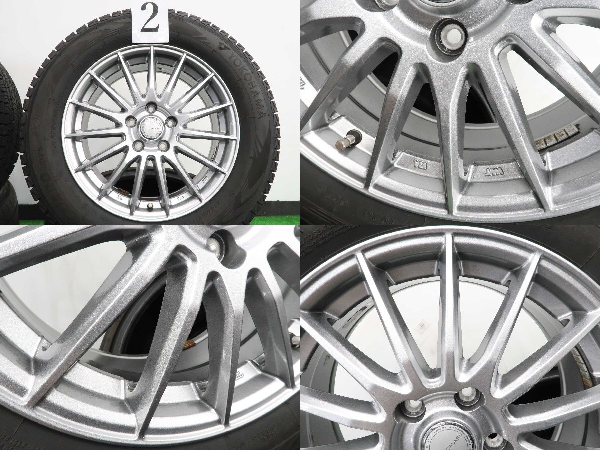 4本 社外 17インチ 7J +48 5H 114.3 スタッドレス ヨコハマ アイスガード G075 2022年 225/65R17 エクストレイル CX-5 CX-8 アウトバックの画像3