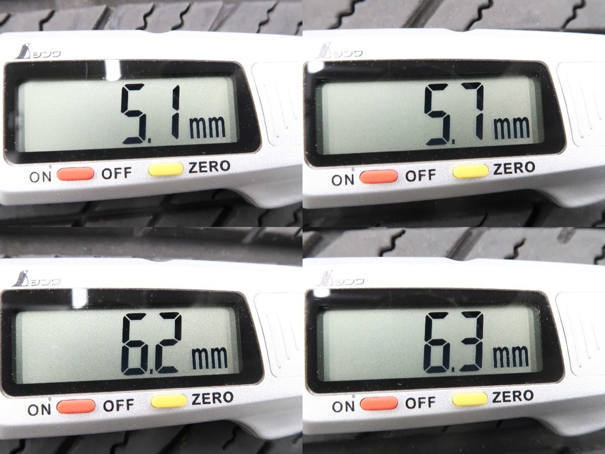 4本 トヨタ 150系 プラド TZ-G 後期 純正 19インチ 7.5J +25 6H 139.7 ラジアル ダンロップ グラントレック AT23 2022年 265/55R19 平面座_上段左上より1～4番の残溝画像となります。