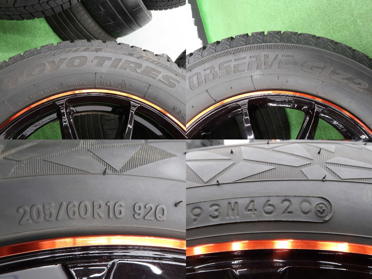 4本 社外 16インチ 6.5J +38 5H 114.3 スタッドレス TOYO オブザーブ GIZ2 205/60R16 ノア ヴォクシー 90 プリウスα MAZDA3 キックス SAIの画像7