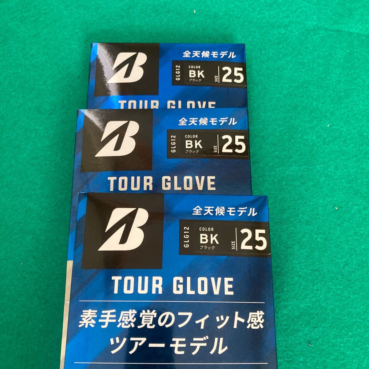 ブリヂストン TOUR GLOVE GLG12 BK 25cm 3枚セットゴルフグローブ の画像3