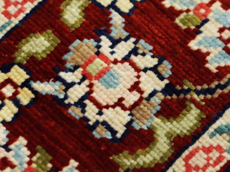 魁◆最高級厳選ペルシャ絨毯 トルコ絨毯 HEREKE ヘレケ 上質総シルク100％ 総手織り 90万ノット 72×50㎝ 王室花弦花器柄絨毯の画像6