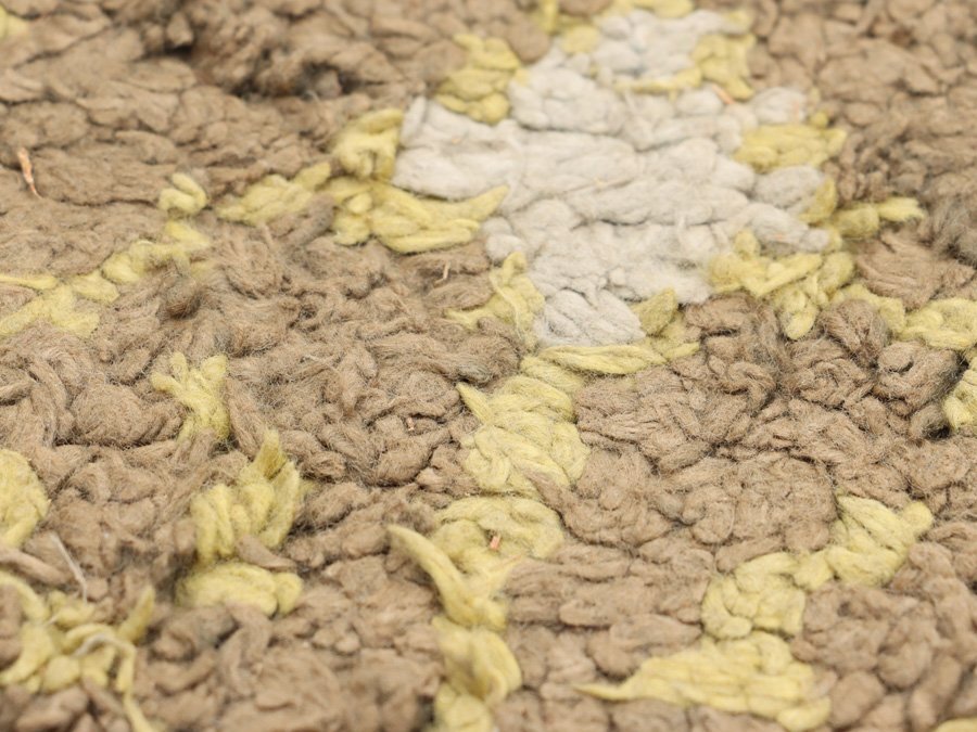 魁◆本物保証 時代古作 日本三大緞通 堺緞通 蟹牡丹文 古緞通 188×89㎝ 時代厳選の名作品絨毯の画像7