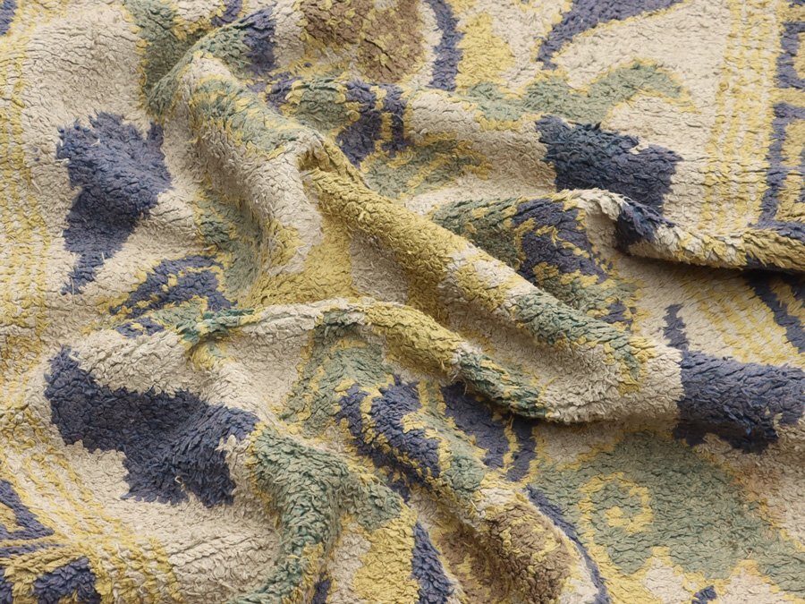 魁◆本物保証 時代古作 日本三大緞通 堺緞通 蟹牡丹文 古緞通 188×89㎝ 時代厳選の名作品絨毯の画像9