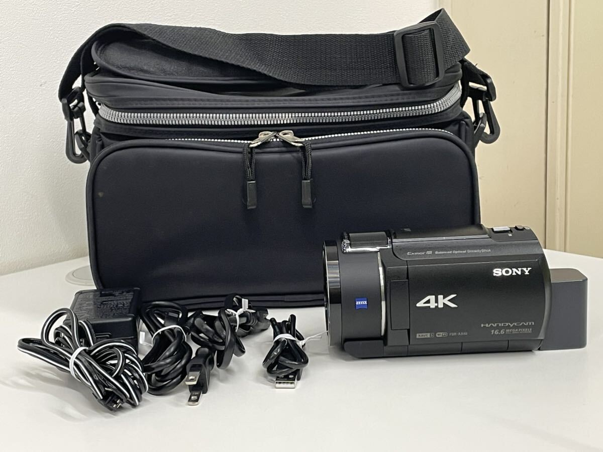  прекрасный товар SONY Sony Handycam 16.6 MEGA PIXELS FDR-AX40 4K Handycam простой рабочее состояние подтверждено [1804]