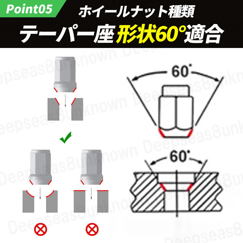 ホイールナット ロックナット m12 x 1.5 ソケット 黒 p1.5 盗難防止 ヘプタゴン スチール ナット ブラック 19 21 HEX トヨタ マツダ ホンダの画像6