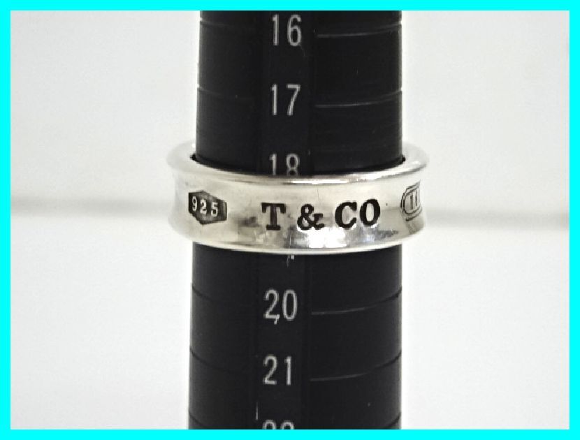 2404★F-1843★TIFFANY&Co. ティファニー ナロー リング 指輪 約19号 シルバー925 1837 アクセサリー 中古の画像9