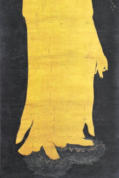 【印刷工芸】B2905 仏画仏教美術「阿弥陀来迎図」絹本 共箱 工芸 サンフランシスコ・アジア美術館の画像4