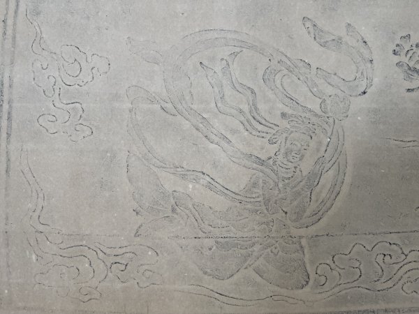 【真作】MS003 仏画 仏教美術「国宝 平等院梵鐘拓本」鳳凰堂 飛天 獅子_画像5