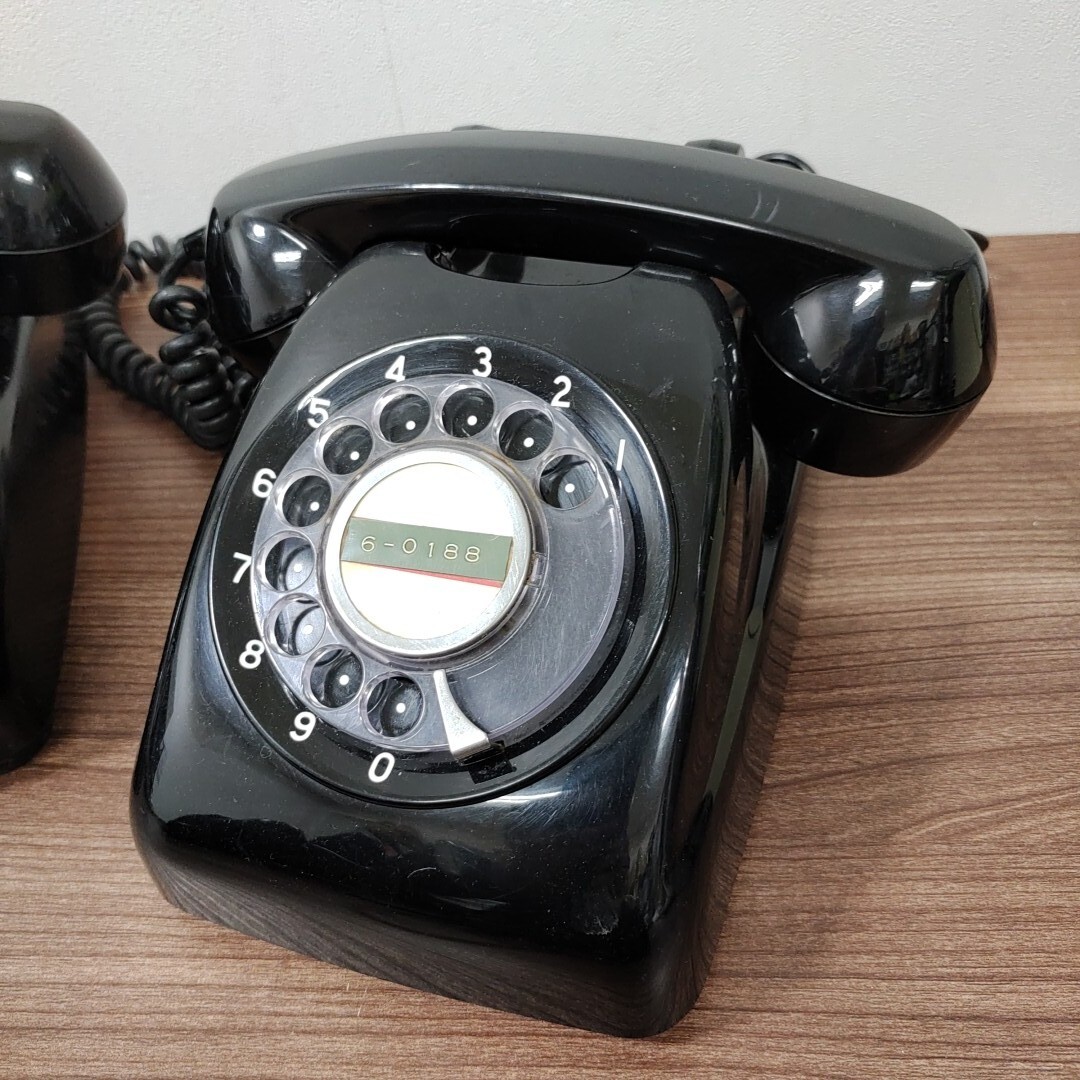  Showa Retro black telephone 4 pcs. set Japan electro- confidence telephone . company analogue telephone machine 70~80 period 