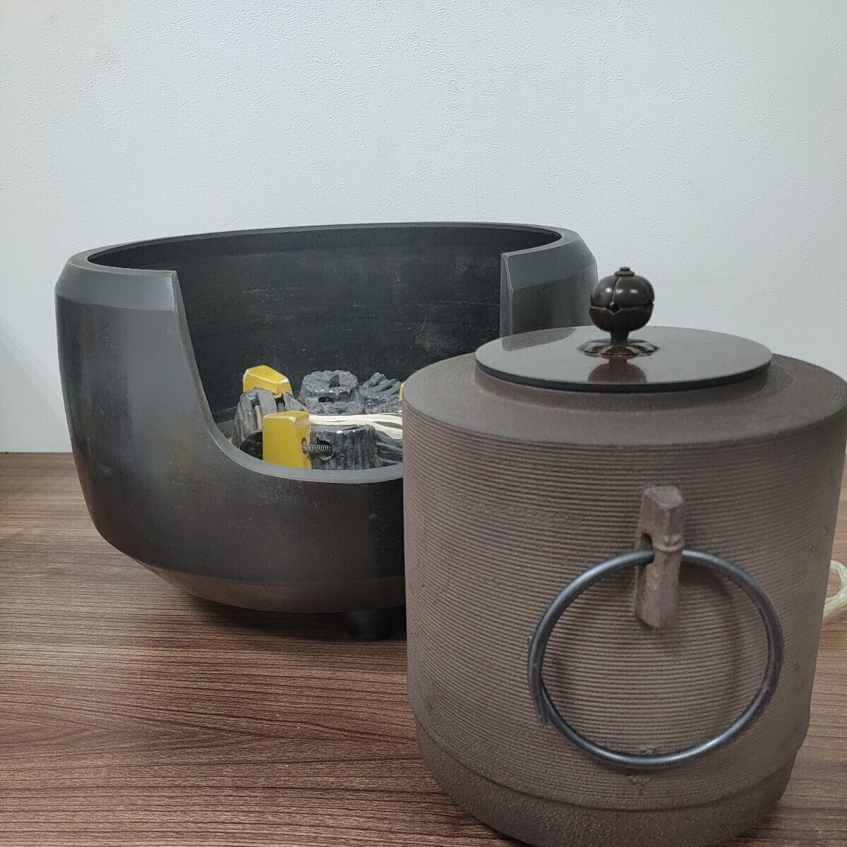  【風炉型電熱器  茶釜付き】 火道具 茶道具の画像8