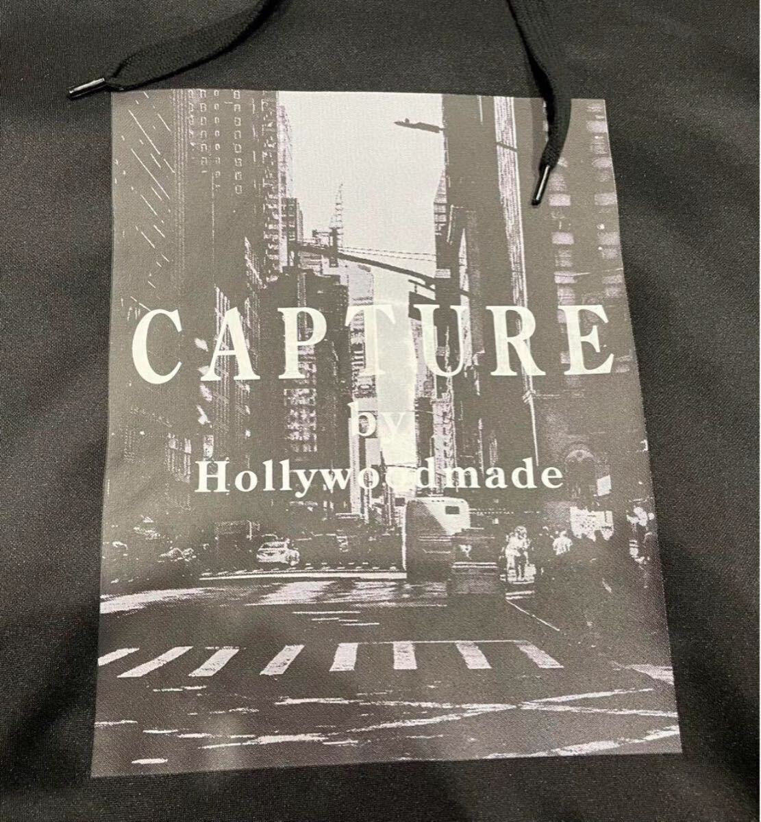 完売品 新品未使用 CAPTURE メンズ プルオーバー パーカー サイズLL ブラック 黒 Tシャツ supremeノースフェイスフーディー PARKA BLACK _画像4