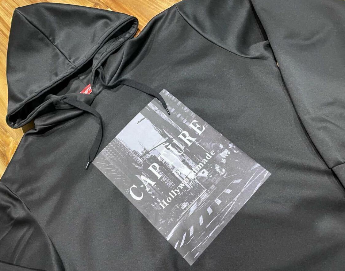 完売品 新品未使用 CAPTURE メンズ プルオーバー パーカー サイズLL ブラック 黒 Tシャツ supremeノースフェイスフーディー PARKA BLACK _画像3