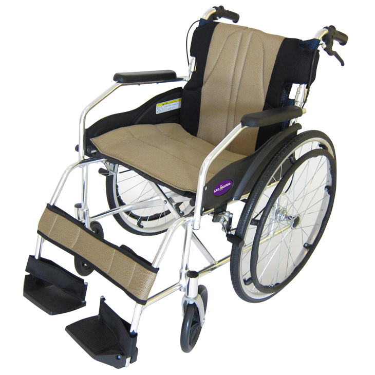 車椅子 車いす 車イス 軽量 コンパクト 自走式 チャップス ゴールド A101-AGD カドクラ Lサイズ_画像4
