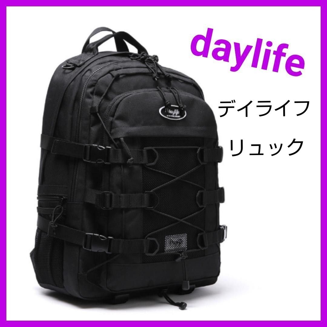 【新品未使用】daylife　デイライフ　ダブルストリング　バッグパック　リュック　ブラック　黒　通学　韓国　人気　学生　高校生