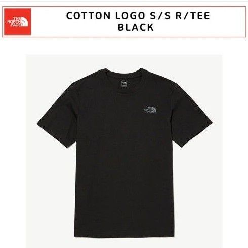 【新品タグ付き】ザ ノースフェイス　コットン　ロゴ　半袖Tシャツ　黒　ブラック　メンズＬサイズ　韓国正規品　