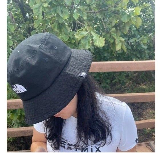 【新品未使用】ノースフェイス　コットン　バケットハット　Ｌサイズ　ブラック　黒　帽子　キャップ　韓国正規品　