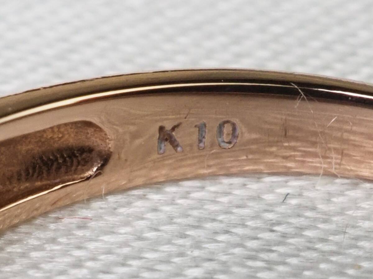 【3670A】K10ピンクゴールド 天然ダイヤモンド 0.16ct/0.9g リング 指輪 ♯5の画像10