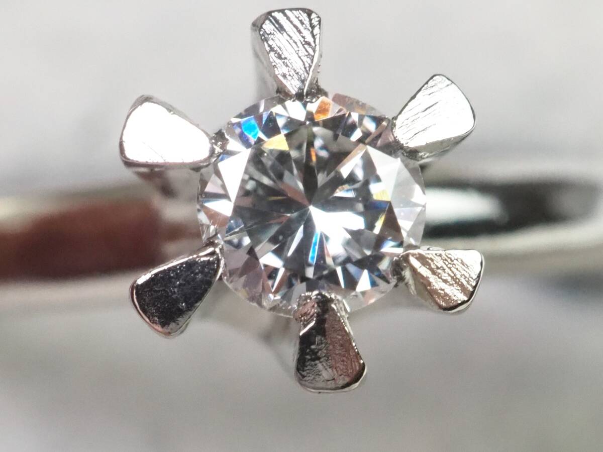 【3759E】Pt1000プラチナ 上質 天然ダイヤモンド 0.21ct/1.6g リング 指輪 ♯8の画像2