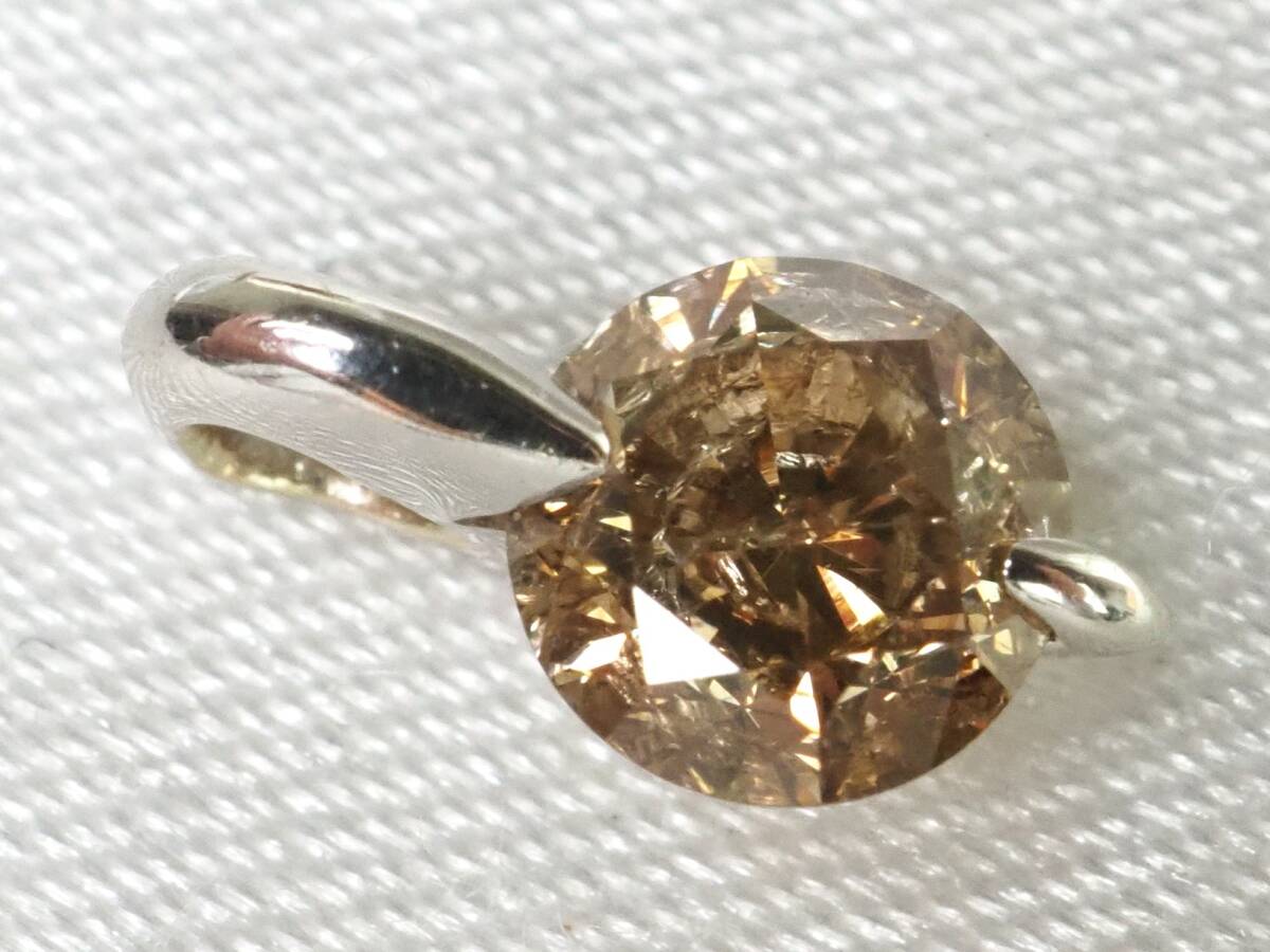 【3619P】鑑別付 K18WGホワイトゴールド 天然ダイヤモンド 0.4ct/0.4g ペンダントトップの画像3
