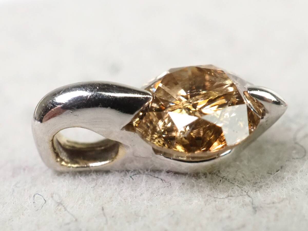 【3619P】鑑別付 K18WGホワイトゴールド 天然ダイヤモンド 0.4ct/0.4g ペンダントトップの画像5