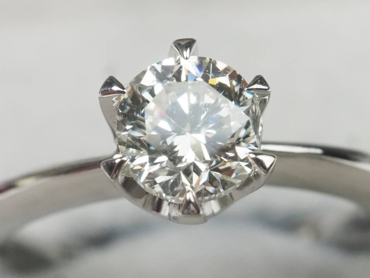 【3697A】Pt850プラチナ 良質 天然ダイヤモンド 大粒 1.00ct/4.9g カメリア ジュエリーマキ リング 指輪 ♯15.5の画像4