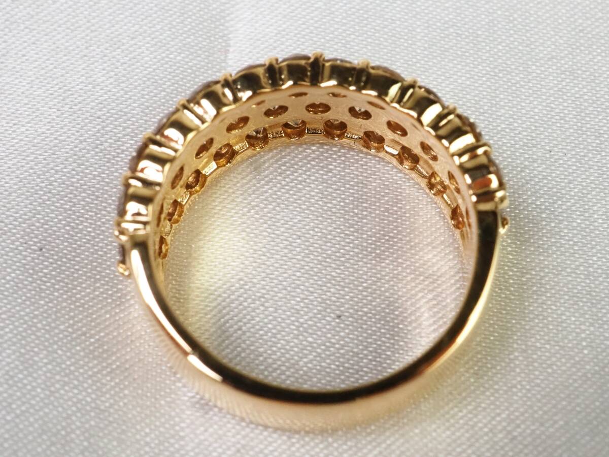 【3679E】K18ゴールド 天然ダイヤモンド 2.06ct/6.75g パヴェリング 指輪 ♯11の画像8