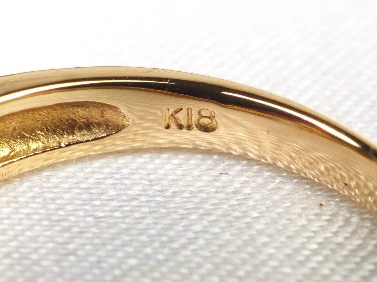 【3766A】K18ゴールド 天然ダイヤモンド 0.70ct/3.2g リング 指輪 ♯9の画像10