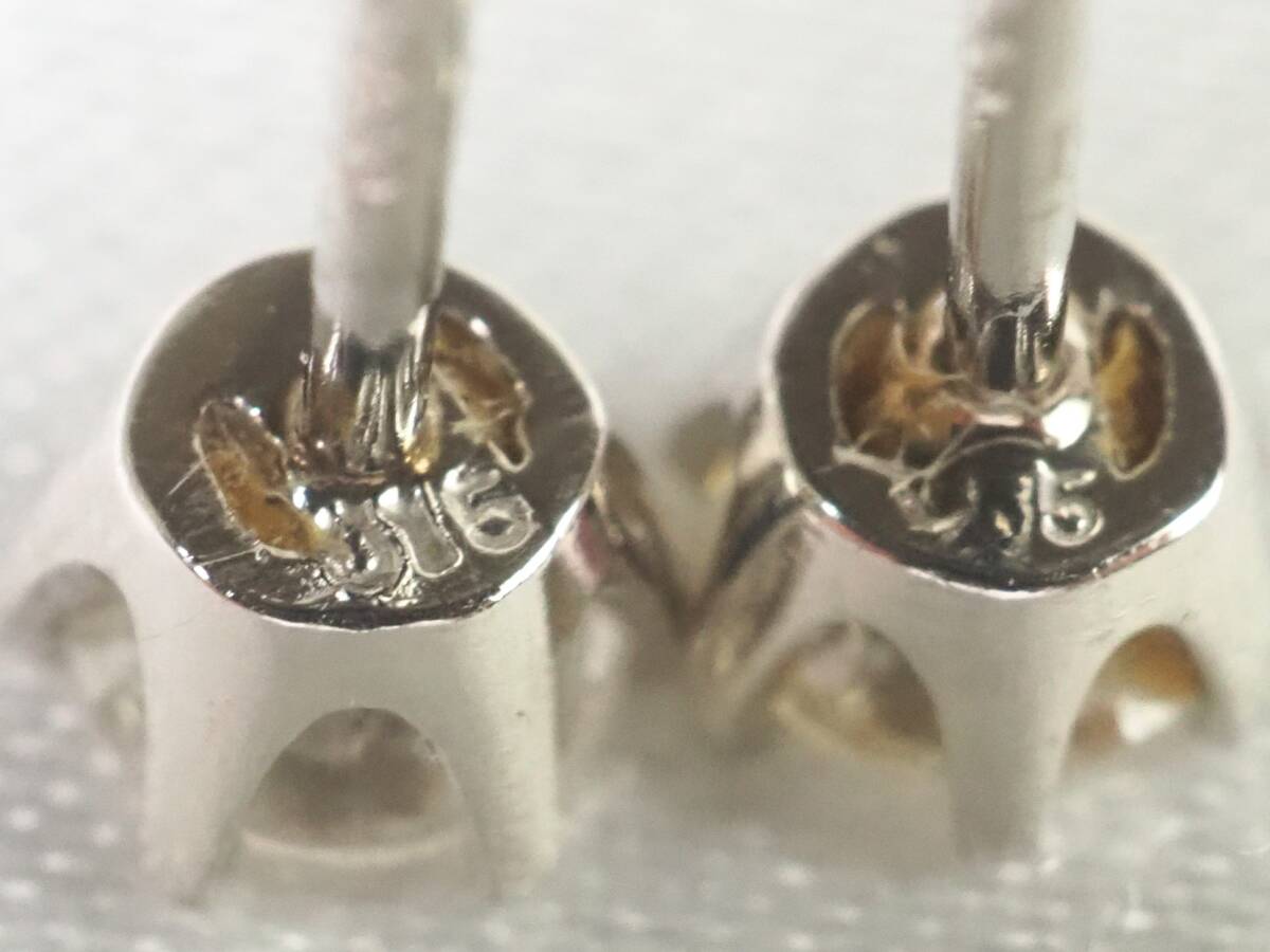 【3724E】Pt900プラチナ 天然ダイヤモンド 計0.30ct/0.15ct/0.15ct/0.5g ピアス_画像8