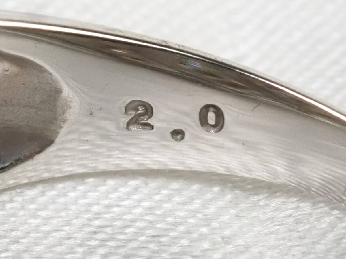 [3831A]K18WG белое золото натуральный бриллиант 2.0ct/5.36g кольцо кольцо #13