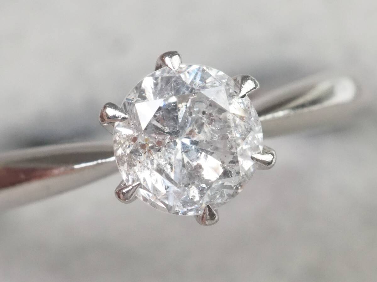 [3837A]Pt900 platinum natural diamond 0.679ct/3.6g ring ring #12
