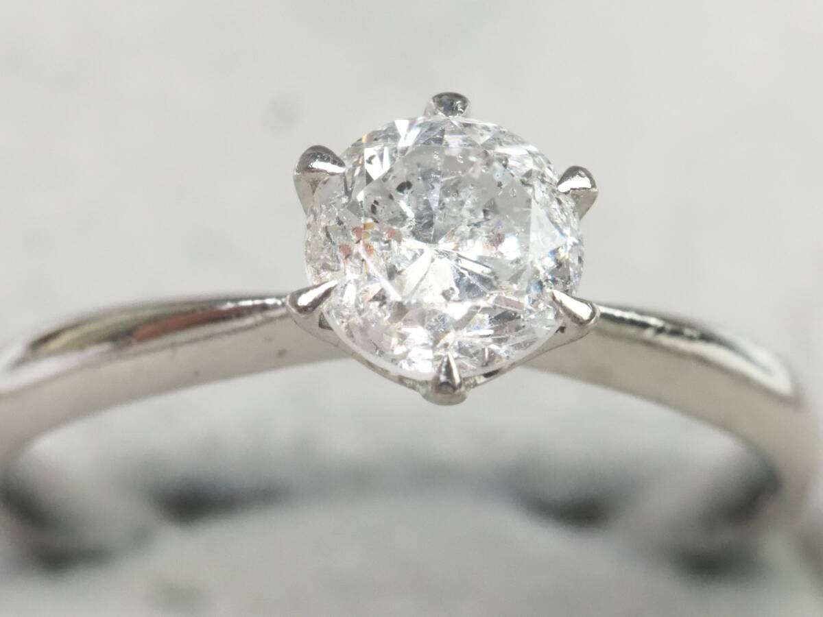 [3837A]Pt900 platinum natural diamond 0.679ct/3.6g ring ring #12