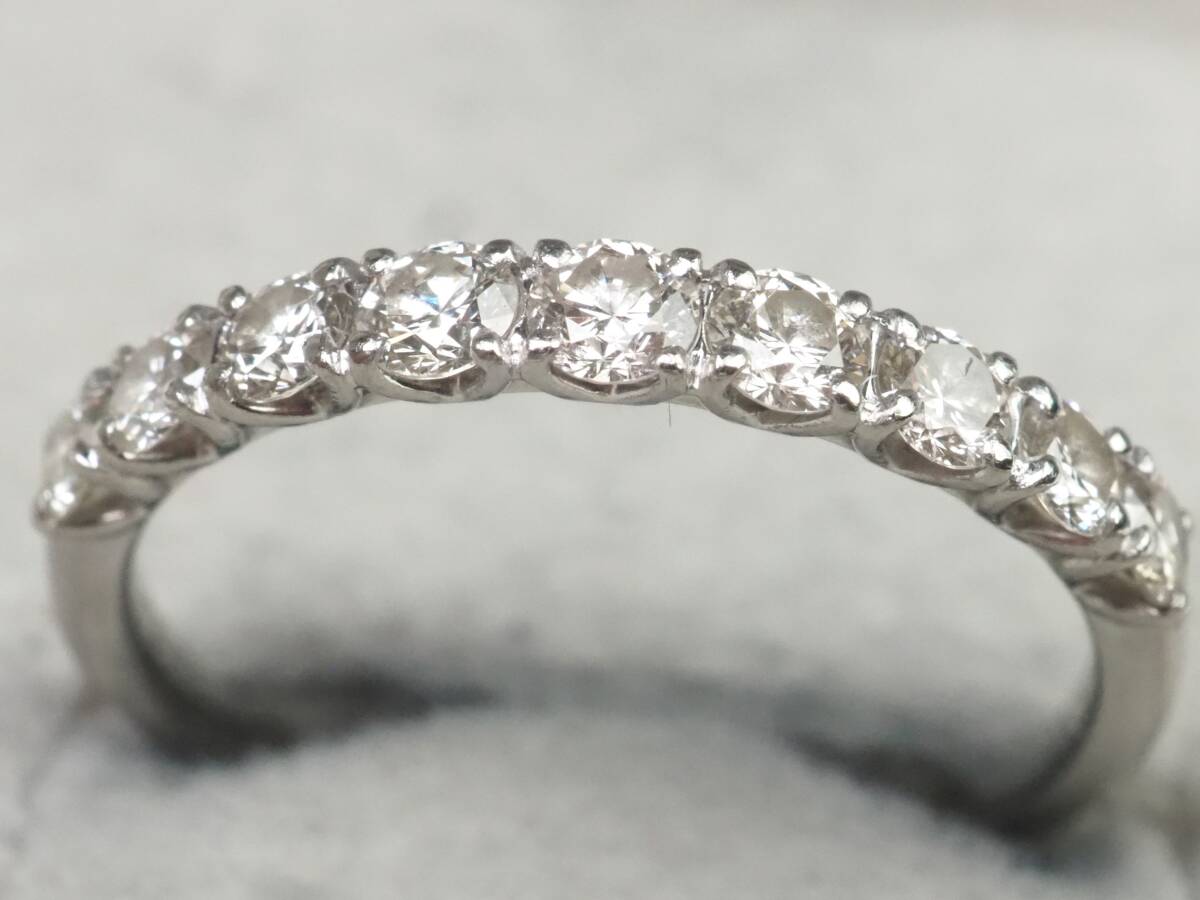 [3808M]Pt900 платина натуральный бриллиант 0.52ct/2.1g Eternity кольцо кольцо #12