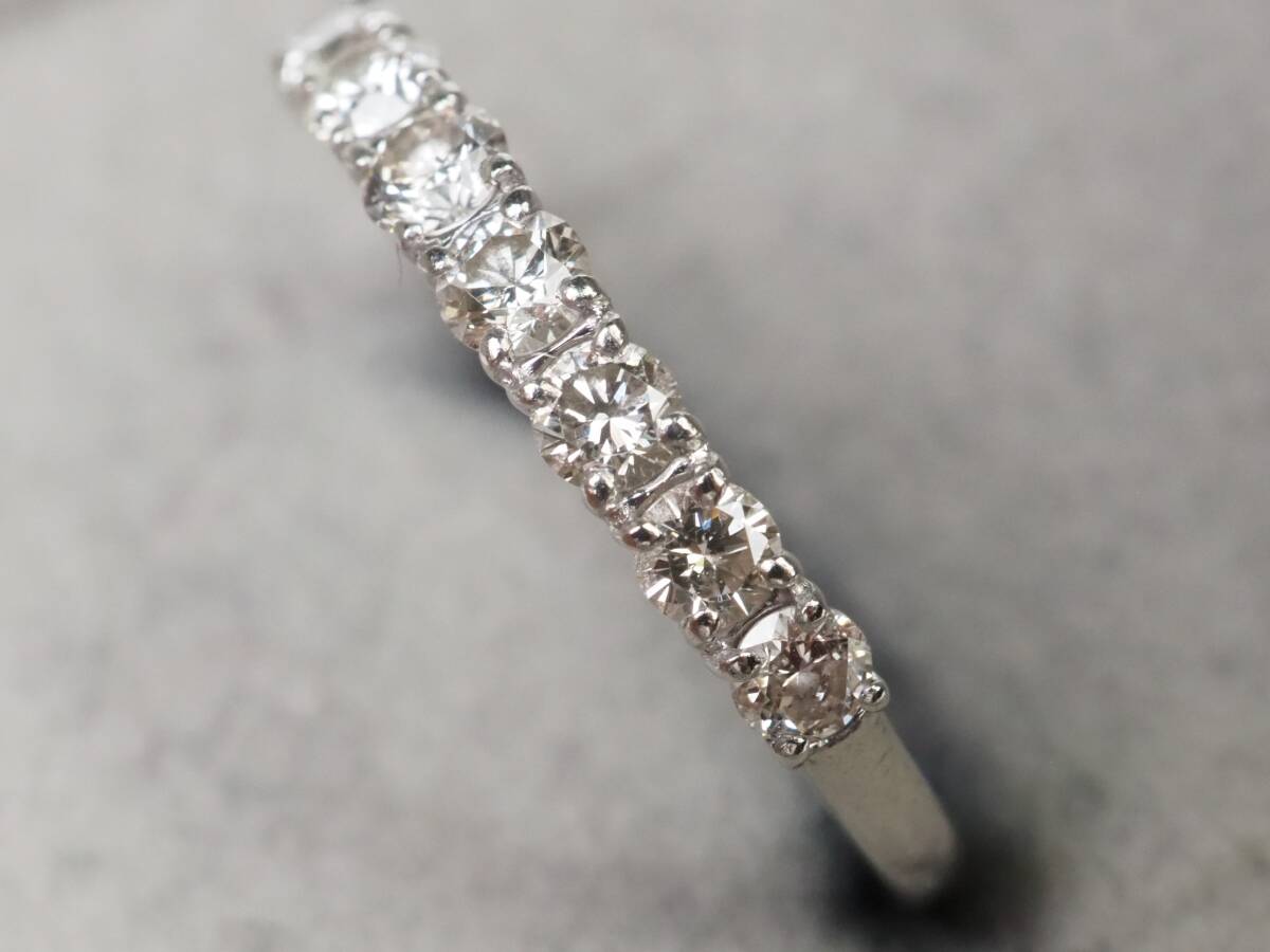 [3808M]Pt900 платина натуральный бриллиант 0.52ct/2.1g Eternity кольцо кольцо #12