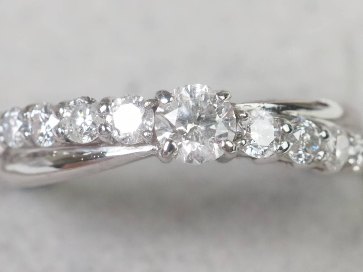 【3838A】Pt900プラチナ 天然ダイヤモンド 0.50ct/2.15g リング 指輪 ♯11_画像1