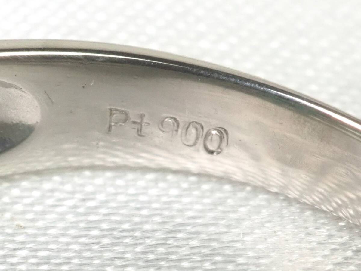 【3790M】Pt900プラチナ 天然エメラルド 天然ダイヤモンド E 0.50ct/0.20ct/D 0.30ct/5.6g リング 指輪 ♯12.5