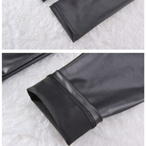  обтягивающий брюки длинный длина кожа способ леггинсы стрейч ткань to резина высокий ткань to искусственная кожа женский черный XXL