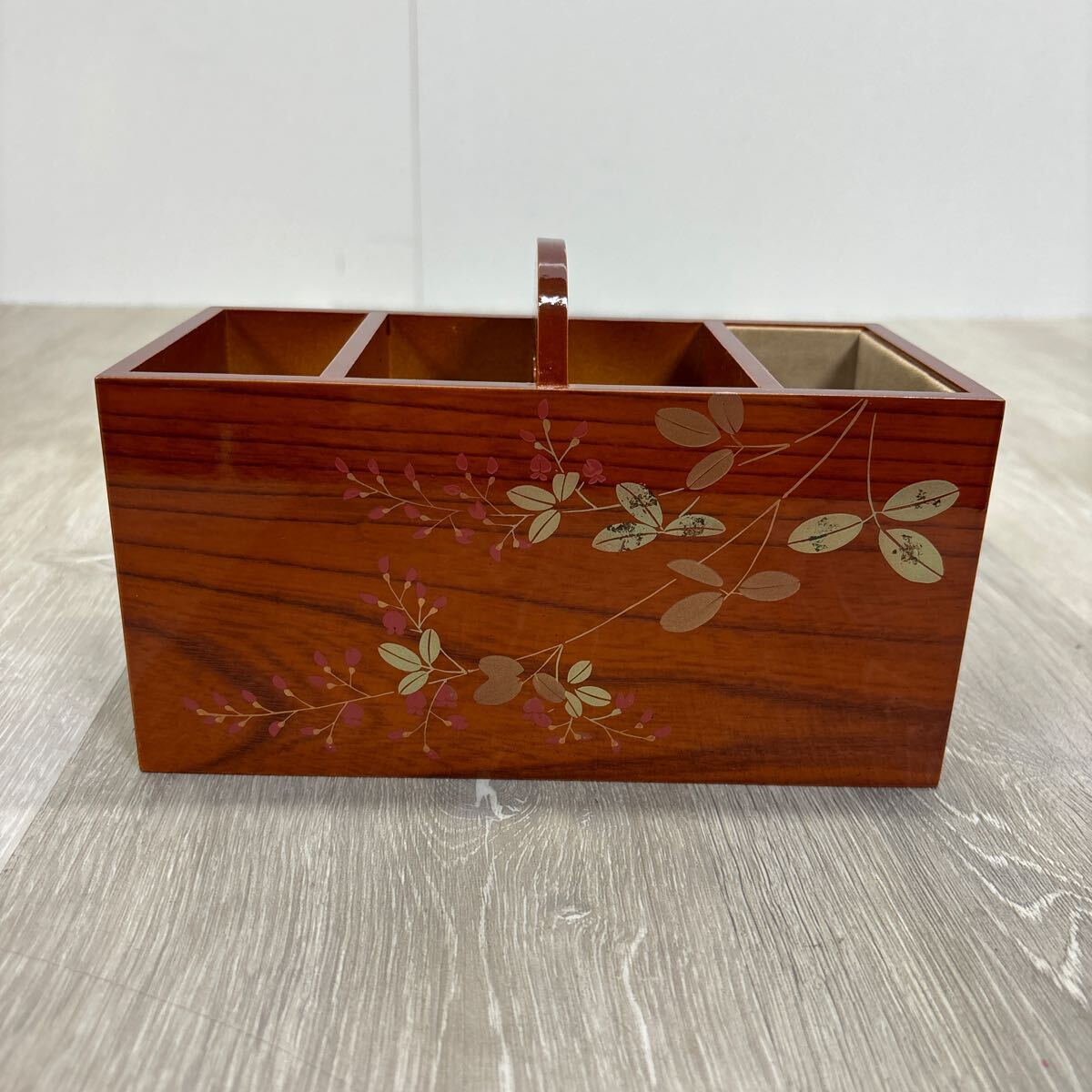 45 美品　会津塗　リモコンラック　収納　木箱　木製漆器　インテリア　小物　