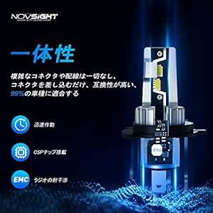 NOVSIGHT h4 ledヘッドライト hi lo切替 6500k 30W*2 新基準車検対応 高性能LEDチップ搭載 ledの画像3