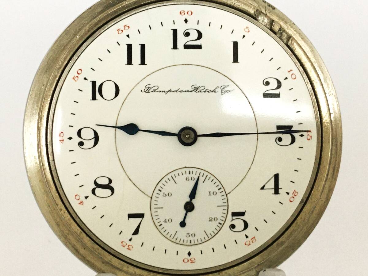 1917年製◆HAMPDEN 16S 17石 Gr,Wm.McKinley 3POS ハンプデン懐中時計◆の画像2